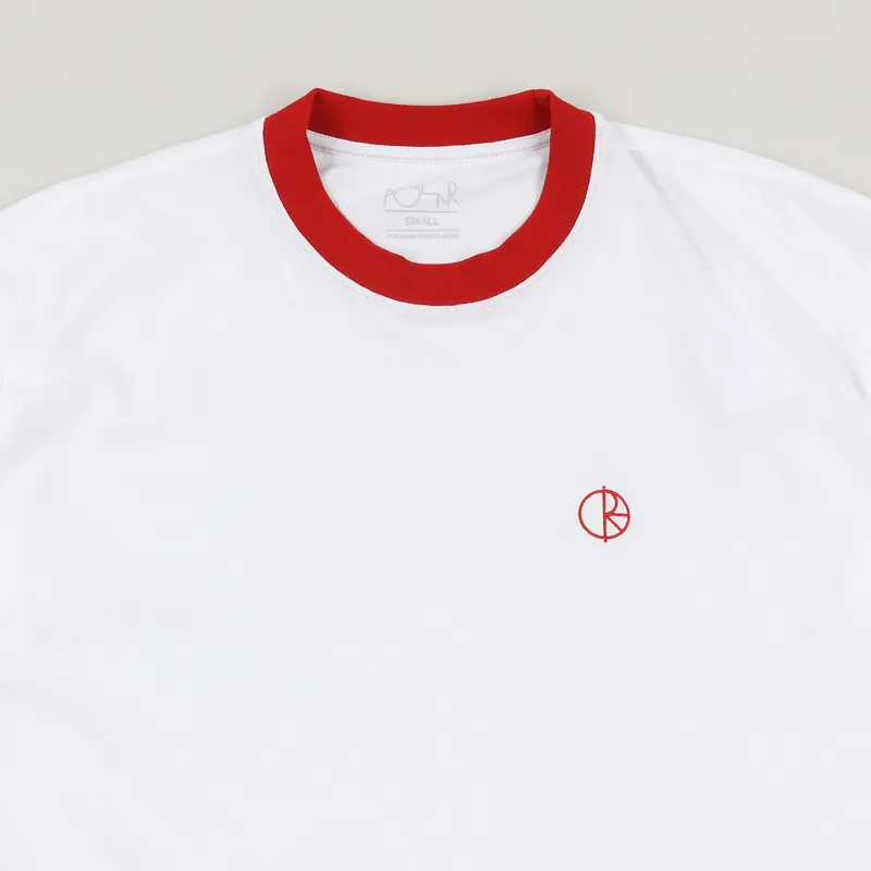 Polar Skate Co. Ringer T Shirt White Red-1