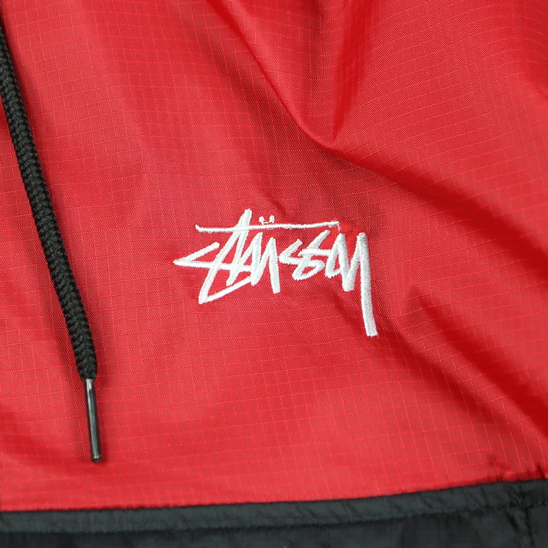Stussy Ripstop Pullover Jacket Red Black-1