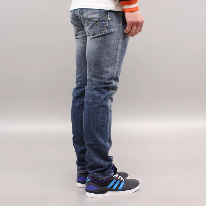 Edwin ED-55 Relaxed Tapered Jeans Blue Break Used-1