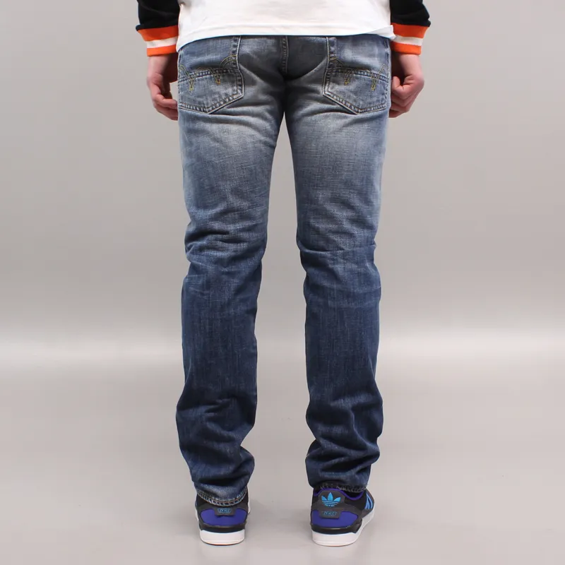 Edwin ED-55 Relaxed Tapered Jeans Blue Break Used-2