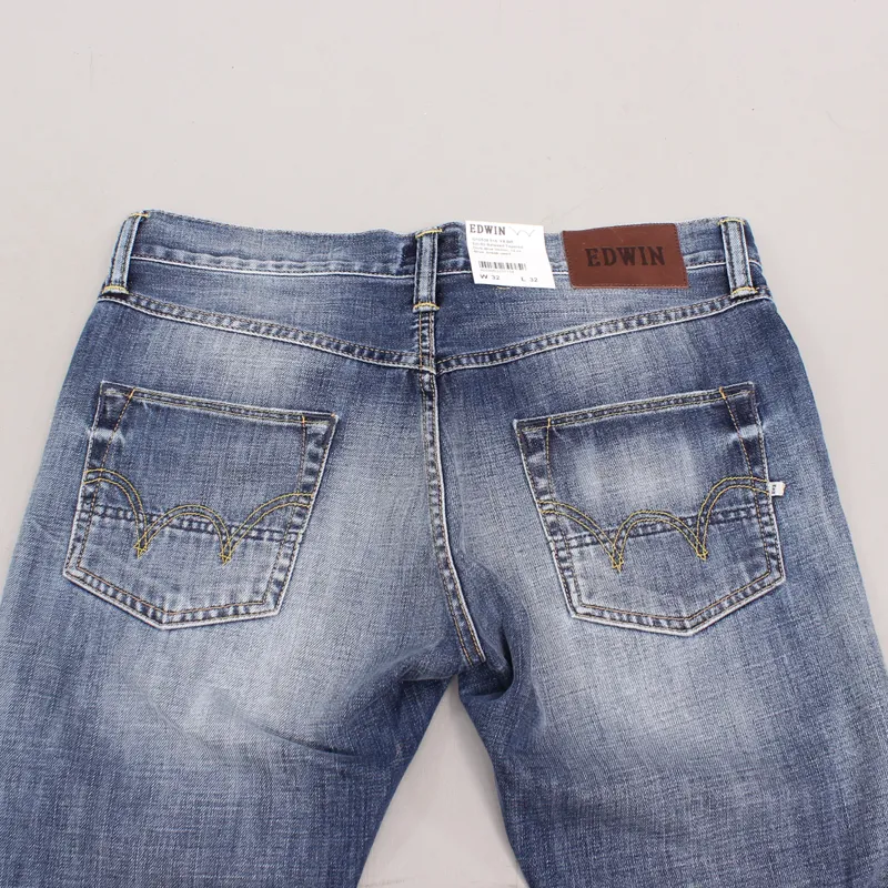 Edwin ED-55 Relaxed Tapered Jeans Blue Break Used-4
