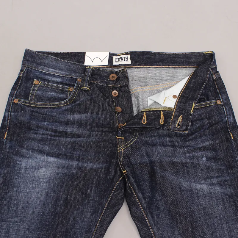 Edwin ED-55 Relaxed Tapered Jeans Blue Dawn Used-2