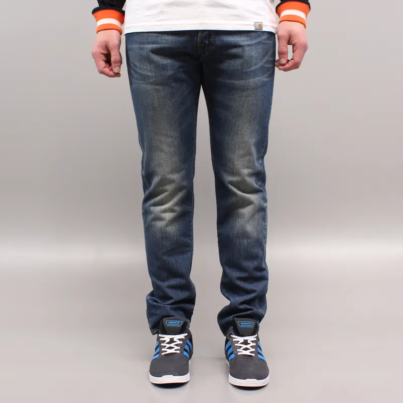 Edwin ED-55 Relaxed Tapered Jeans Blue Mid Used