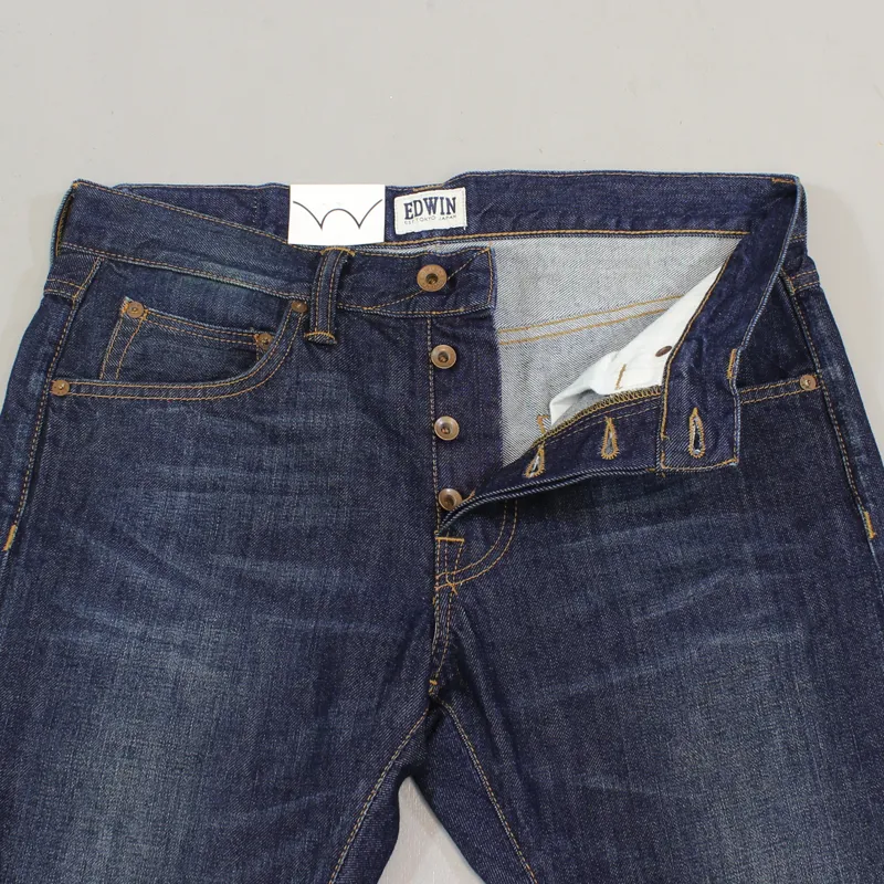 Edwin ED-55 Relax Tapered Jeans Blue Dark Used-3