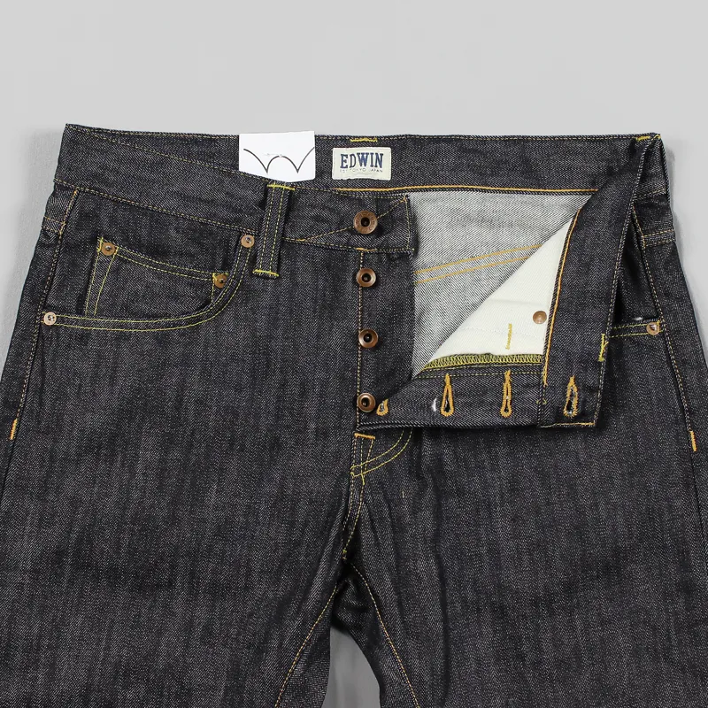 Edwin Denim ED-55 Relaxed Tapered Jeans Dark Blue Denim Rinse-5