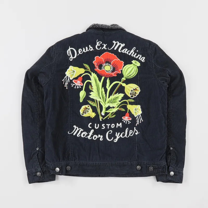 Deus Ex Machina Mens Ronald Orchid Corduroy Sherpa Jacket Black