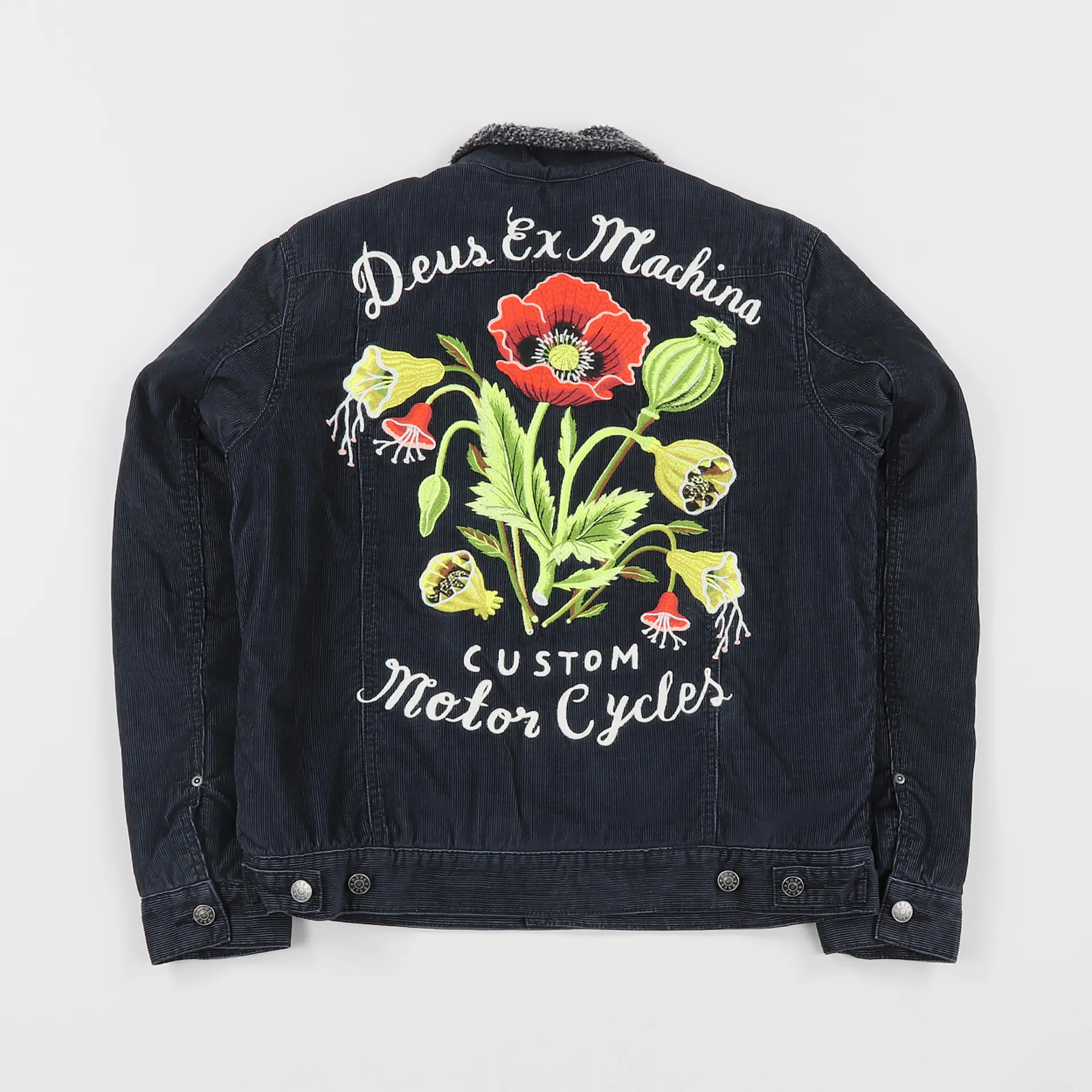 Deus Ex Machina Mens Ronald Orchid Corduroy Sherpa Jacket Black