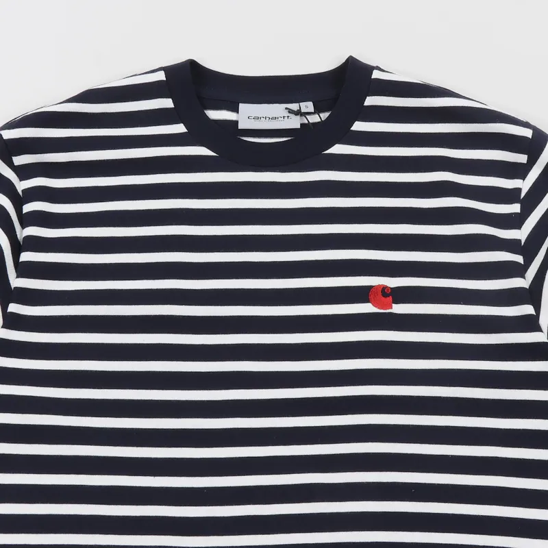 Carhartt WIP Robie Stripe T Shirt Dark Navy Wax-1