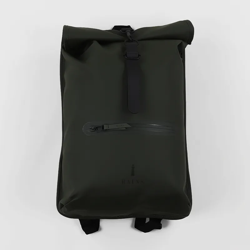 Rains Waterproof Rolltop Backpack Rucksack Poly Bag Green