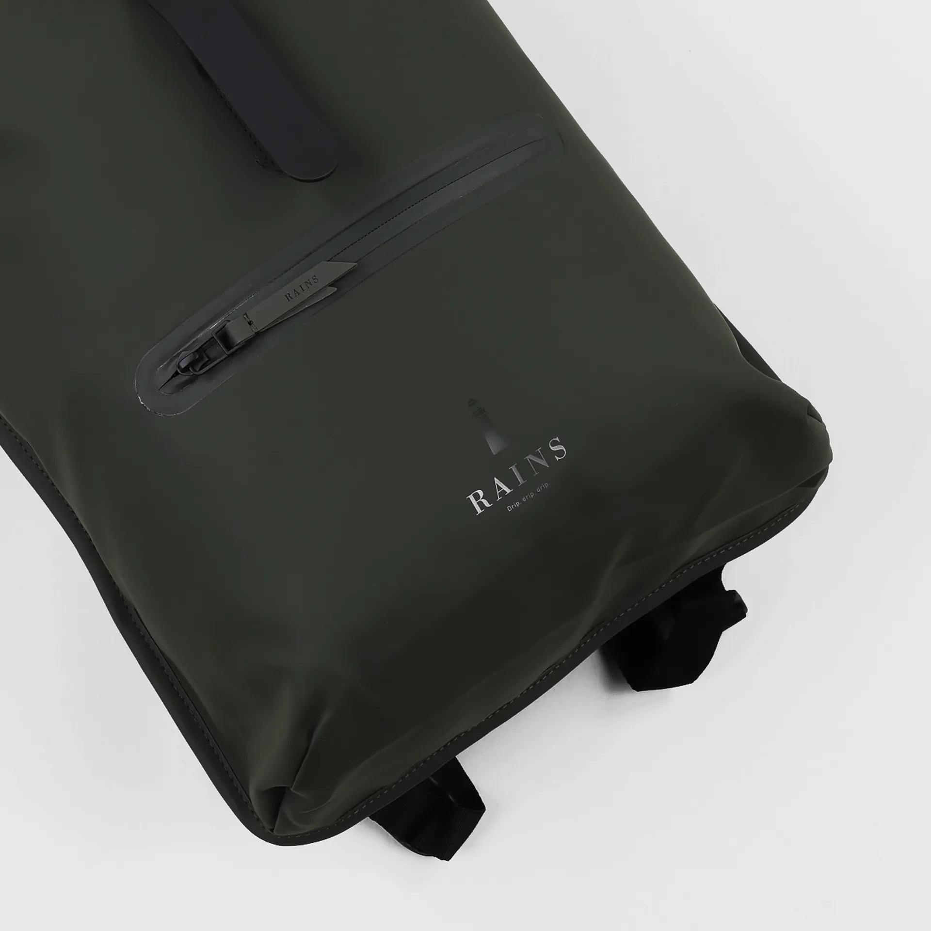 Rains Waterproof Rolltop Backpack Rucksack Poly Bag Green