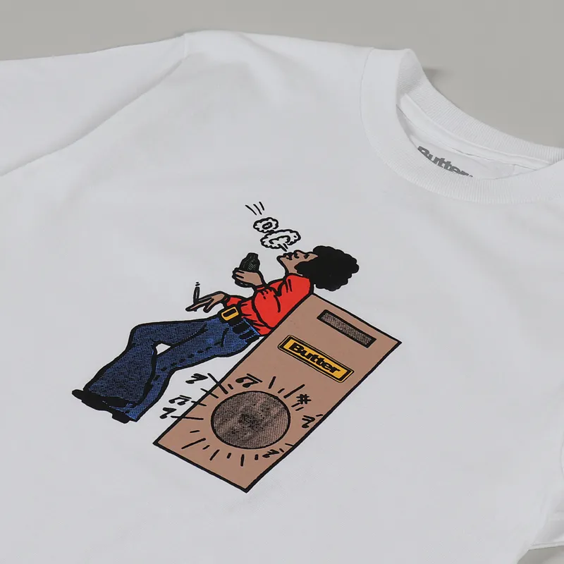 Butter Goods Round Beat T Shirt White-1