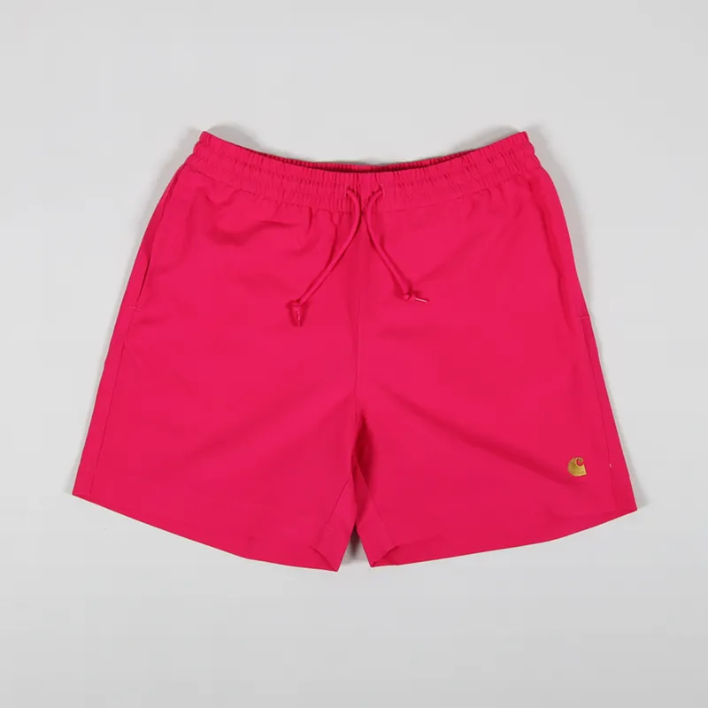 Carhartt WIP Chase Swim Trunk Ruby Pink Gold