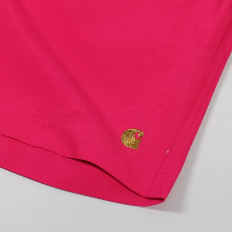 Carhartt WIP Chase Swim Trunk Ruby Pink Gold-3