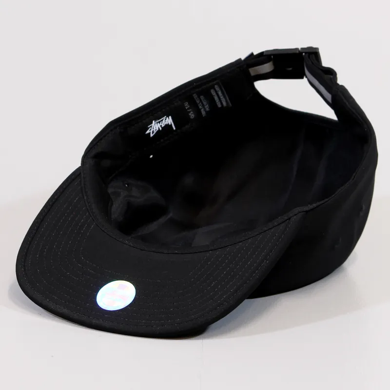 Stussy Runner Mens Camp Cap Black Reflective Skateboarding Surf