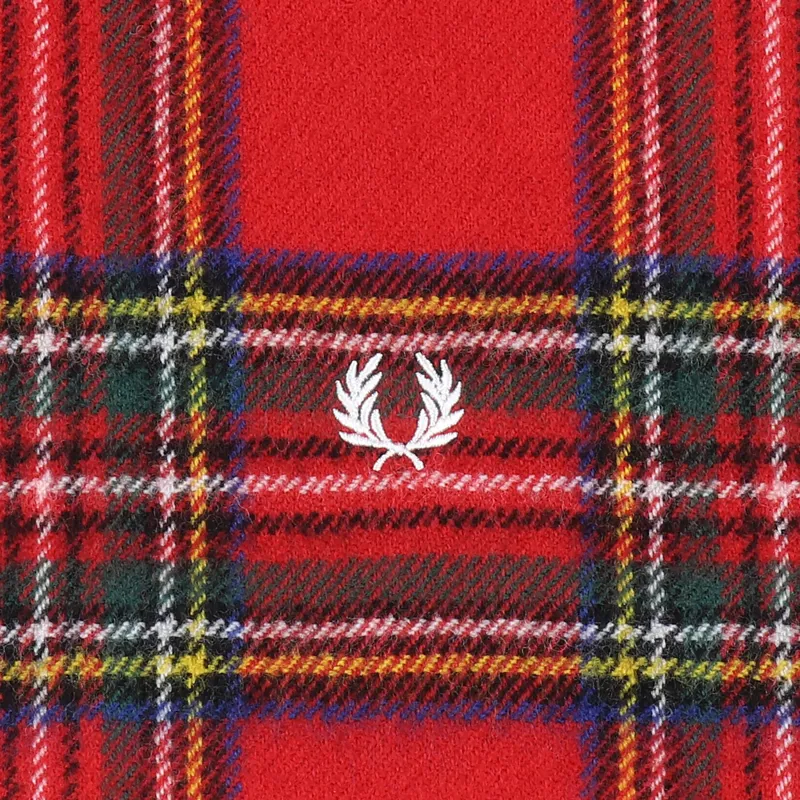 Fred Perry Royal Stewart Tartan Scarf Red-1