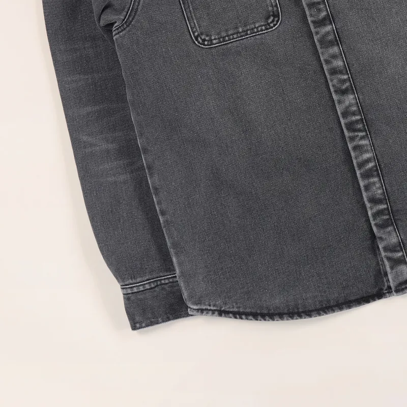 Carhartt WIP Salinac Shirt Jac Black Worn Bleached-2