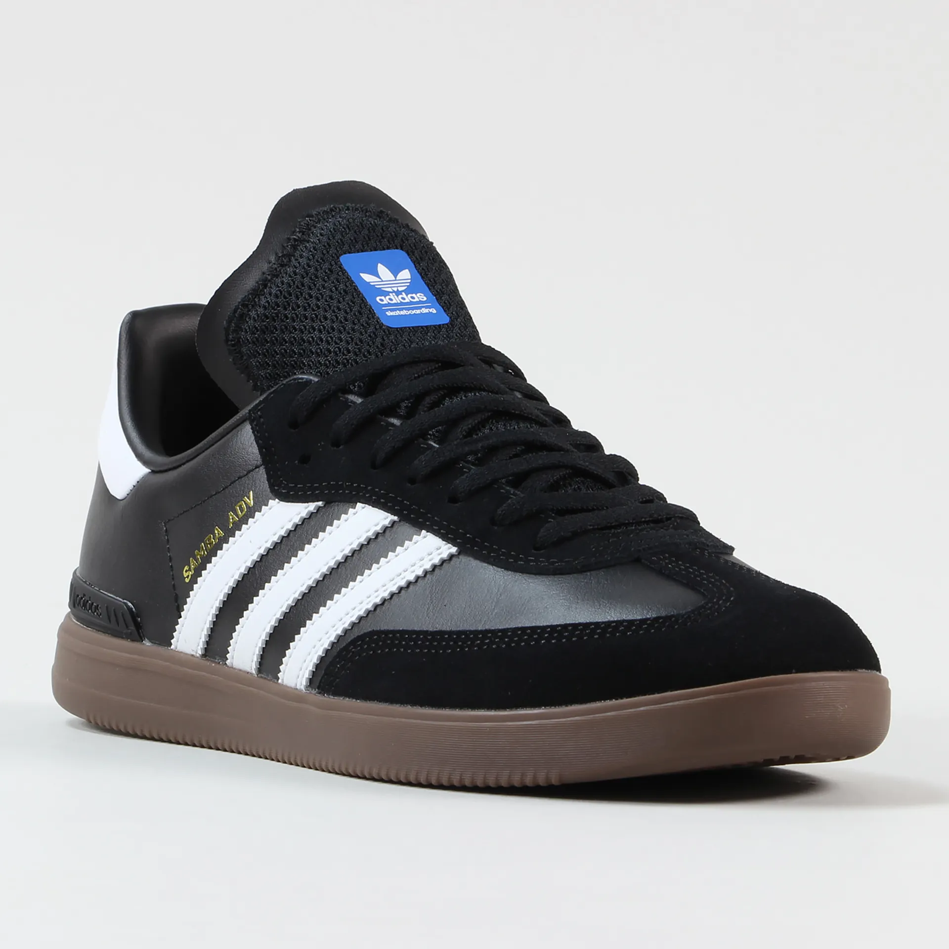 Adidas Skateboarding Mens Samba ADV Trainer Shoes Black White Gum