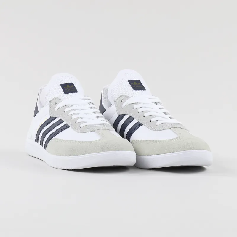 Adidas Skateboarding Samba ADV Shoes White Navy Gold-5
