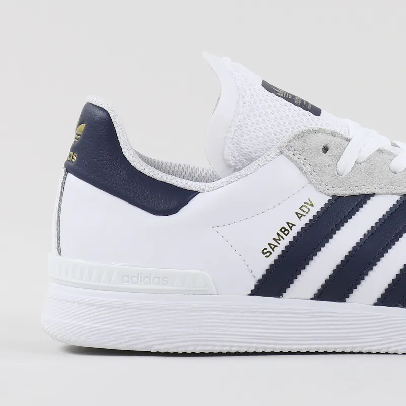 Adidas Skateboarding Samba ADV Shoes White Navy Gold-1