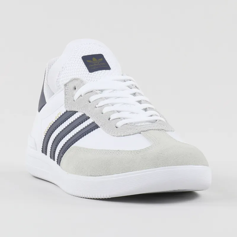 Adidas Skateboarding Samba ADV Shoes White Navy Gold-3