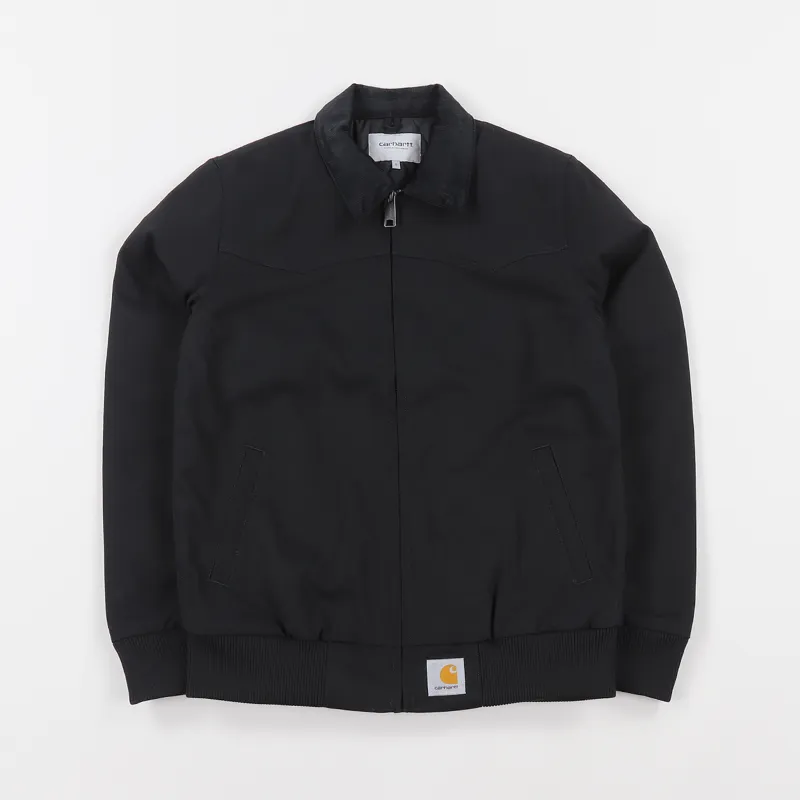 Carhartt WIP Mens Canvas Workwear Santa Fe Coach Jacket Black