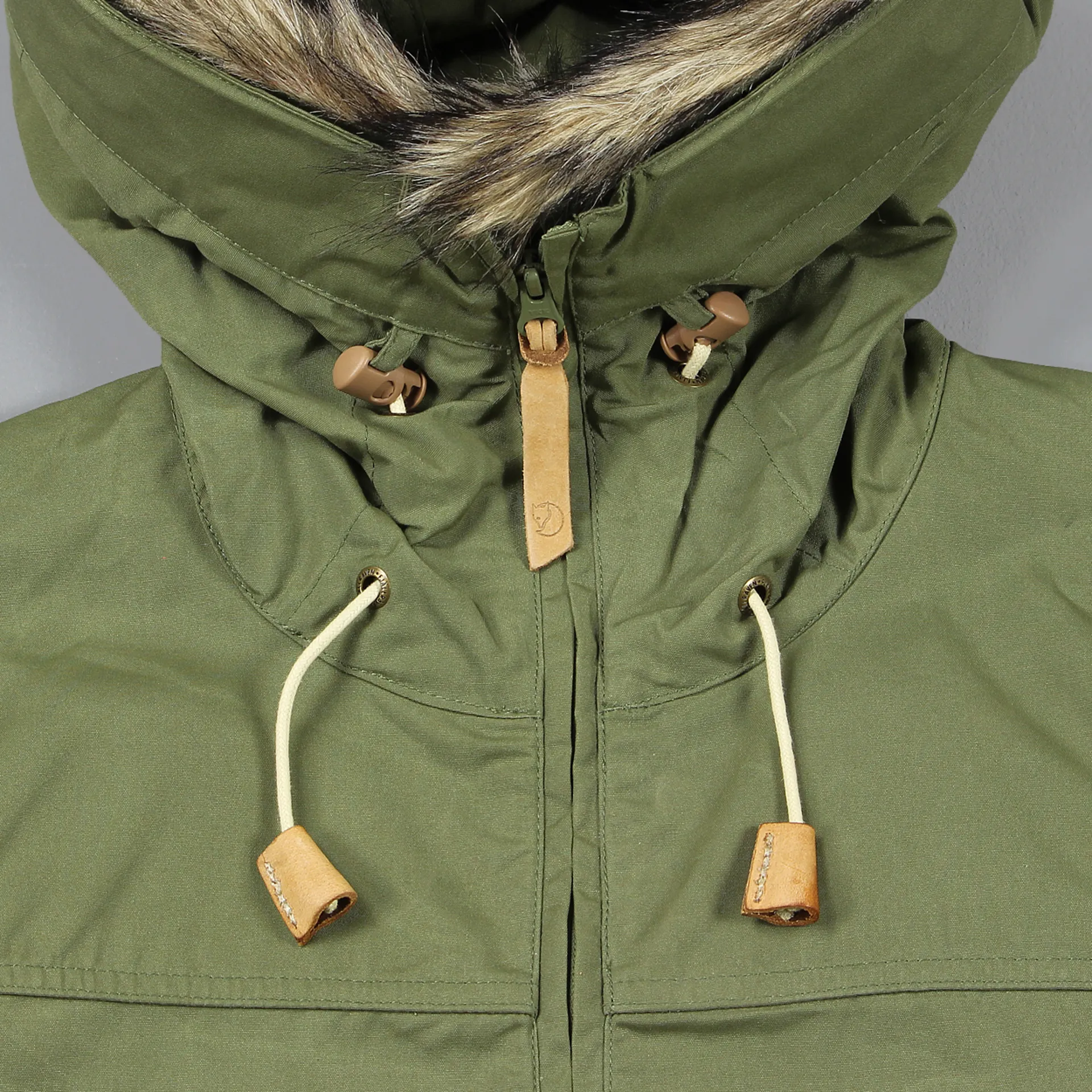 Fjallraven Mens Sarek Anorak Jacket Green Hood Weather Resistant