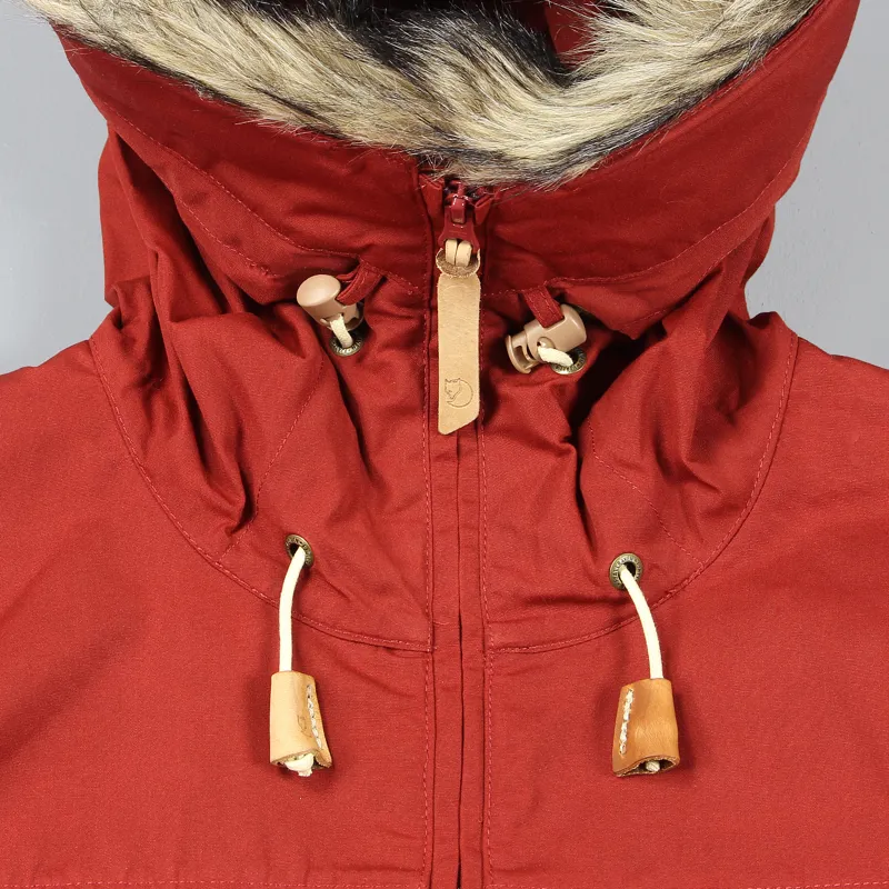 Fjallraven Mens Sarek Anorak Red Hooded Pullover Zip Coat