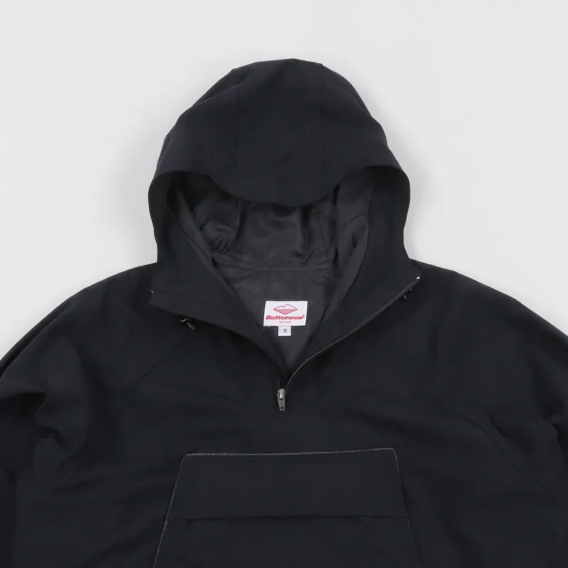Battenwear Mens Outdoor USA Travel Scout Anorak Jacket Black
