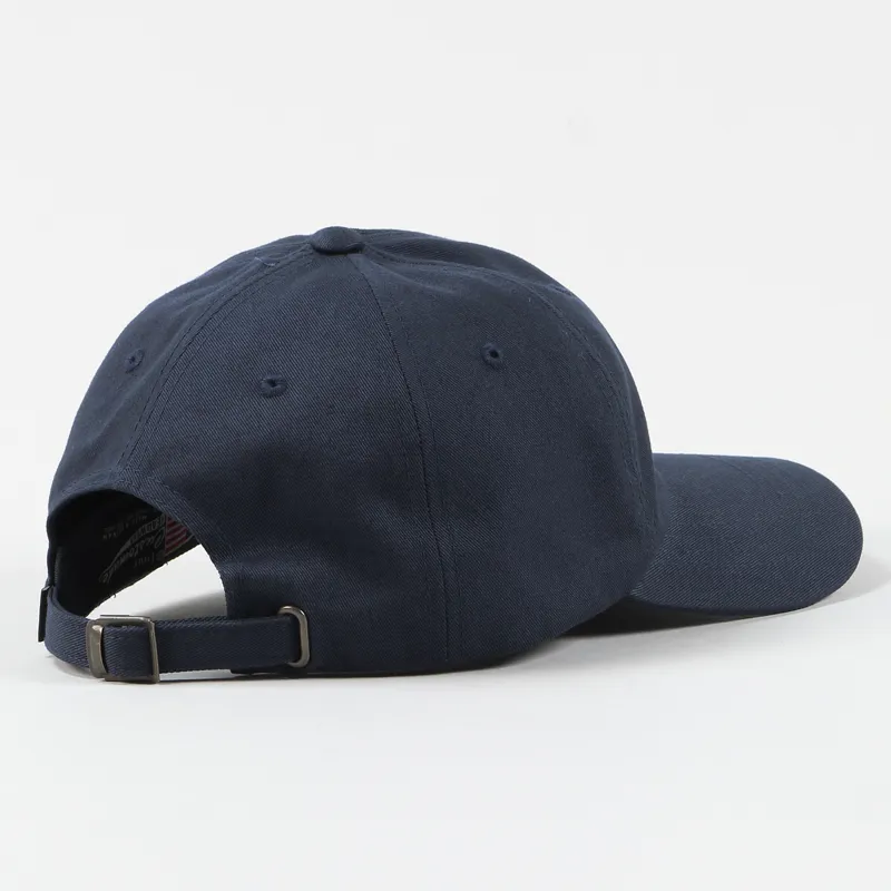 Huf Script Logo Curved Dad Cap Navy White-2