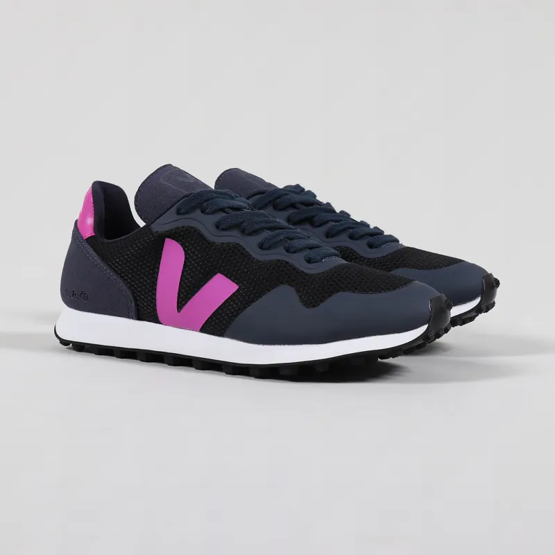 Veja Womens SDU RT B-Mesh Shoes Black Ultraviolet Nautico