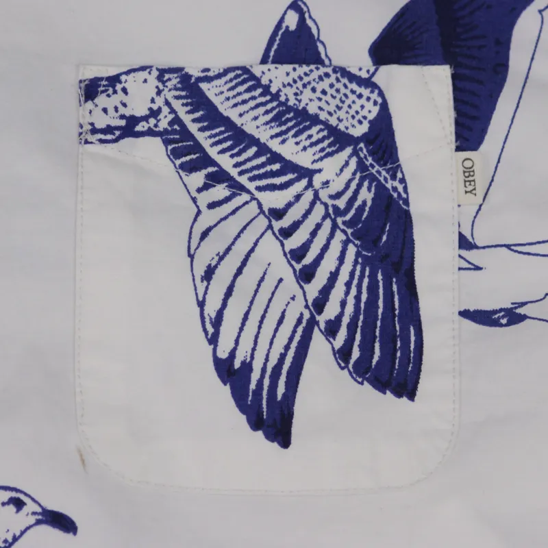 Obey Seagull Print Woven Shirt Tan-2