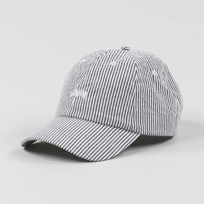 Stussy Seersucker Striped Low Pro Cap Black