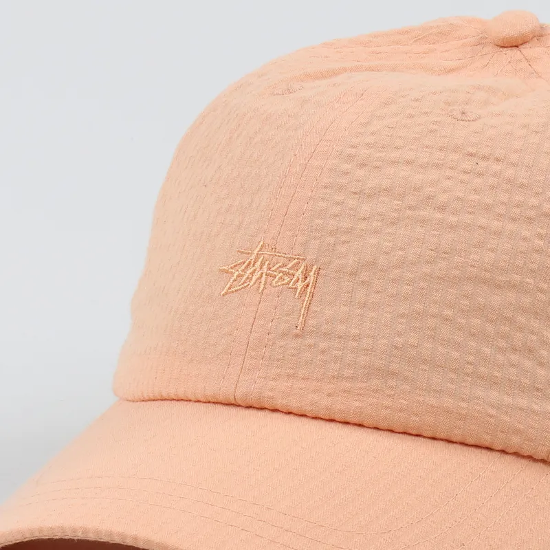 Stussy Seersucker Low Pro Cap Peach-1