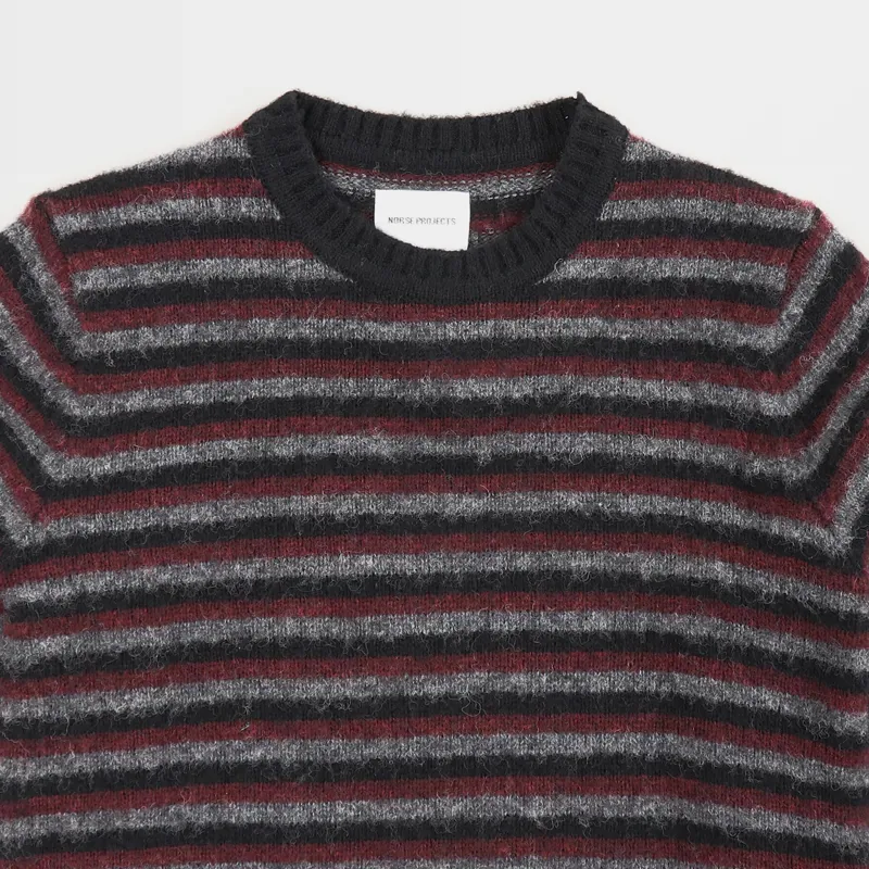 Norse Projects Sigfred Brushed Stripe Sweater Multi Colour-1