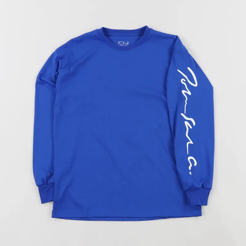 Polar Skate Co. Signature Long Sleeve T Shirt 80s Blue-2