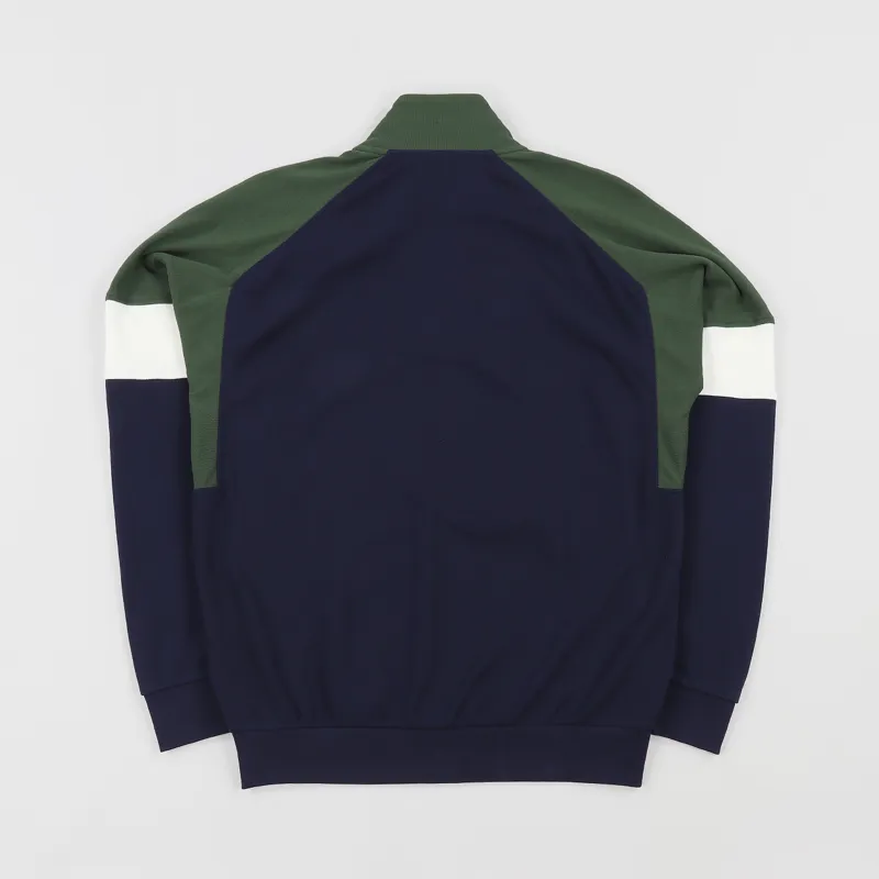 Lacoste Stand-Up Neck Colourblock Pique Zip Jacket Navy White Khaki-4