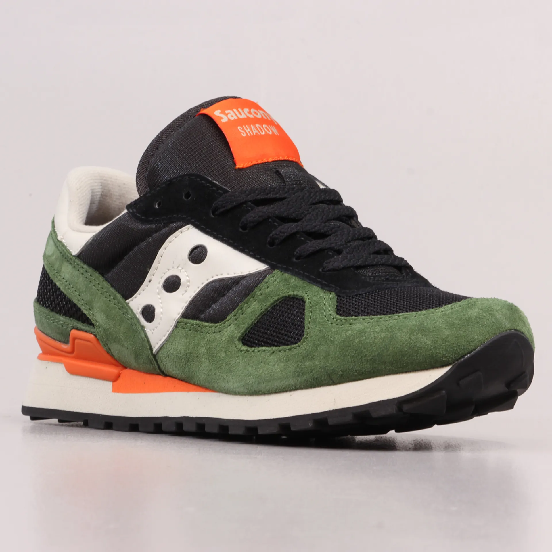 Saucony Mens Shadow Original Running Shoes Black Green Trainers
