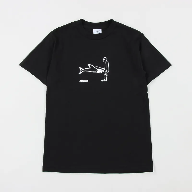 Alltimers Mens Shark Dick Graphic Short Sleeve T Shirt Tee Black