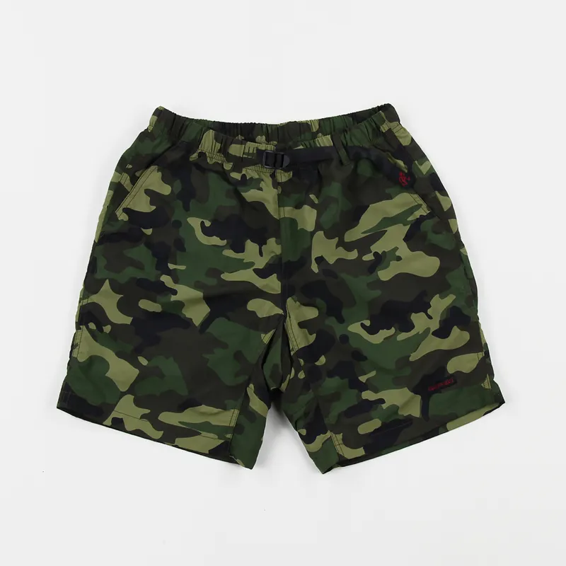 Gramicci Mens Nylon Taffeta Shell Packable Shorts Camo Green