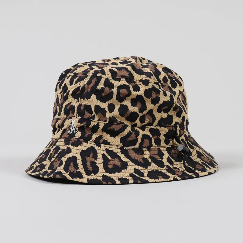 Gramicci Japan Mens Shell Reversible Bucket Hat Leopard Black