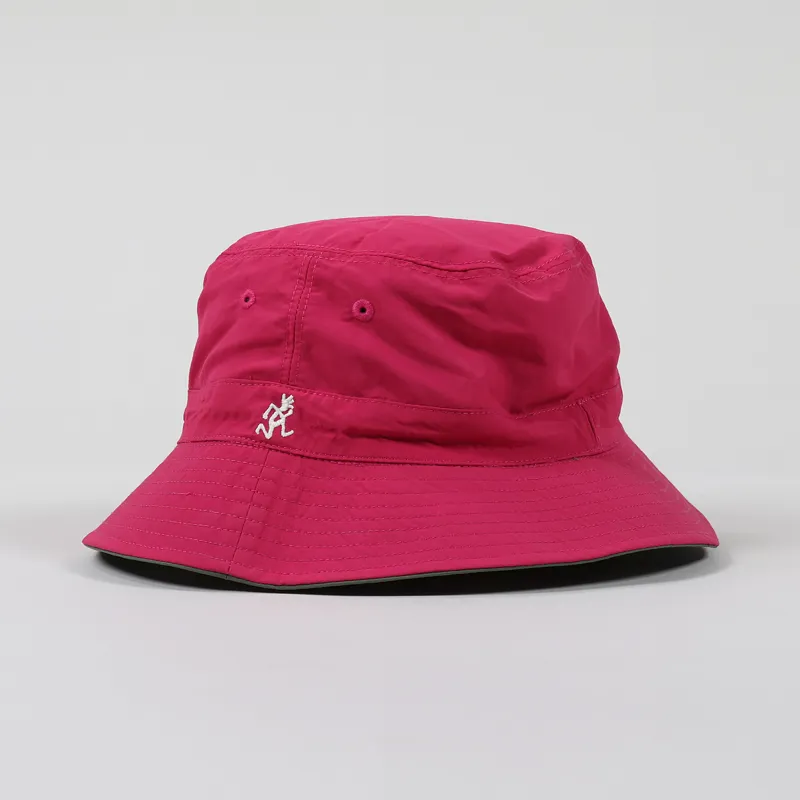 Gramicci Shell Reversible Bucket Hat Olive Raspberry-1