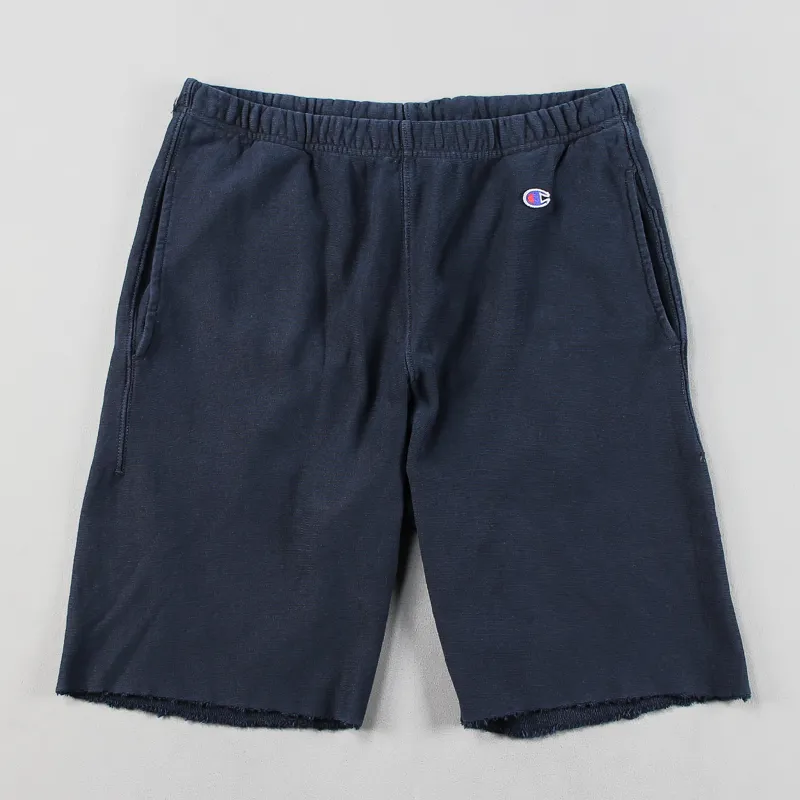 Champion Mens Reverse Weave Cut Off Sweat Drawstring Shorts Navy