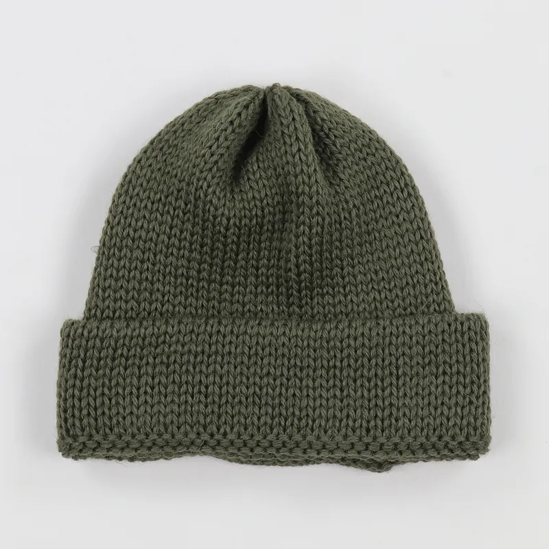 Universal Works Short Watch Cap Beanie Olive
