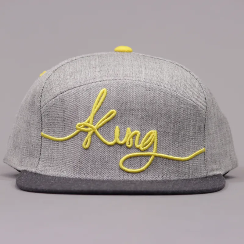King Signature 6 Panel Snap Back Cap - Grey-1