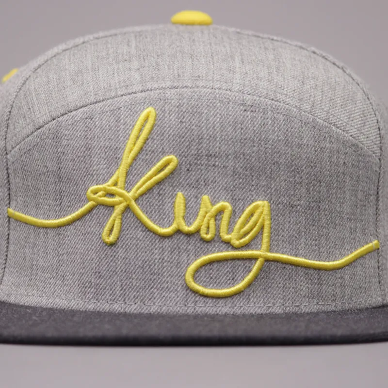 King Signature 6 Panel Snap Back Cap - Grey-2