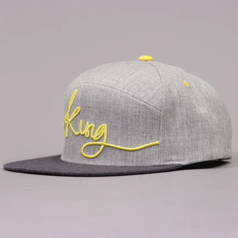 King Signature 6 Panel Snap Back Cap - Grey