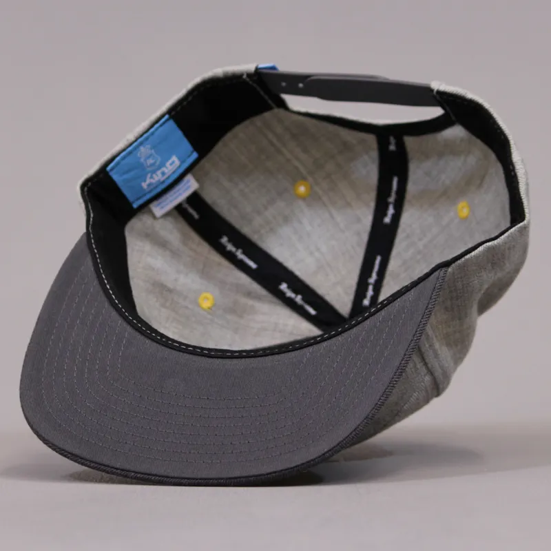 King Signature 6 Panel Snap Back Cap - Grey-5