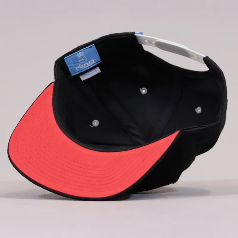 King Signature 4 Pinch Panel Snapback - Black-6