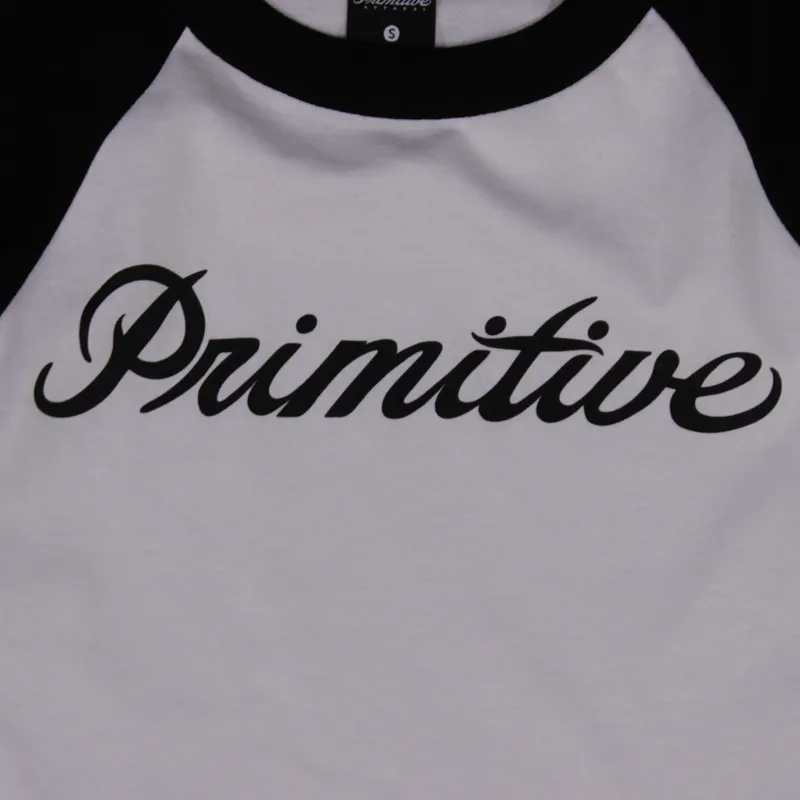 Primitive Signature Raglan T Shirt Black White-1
