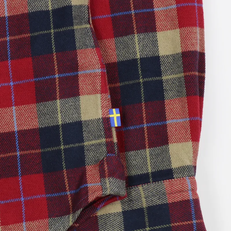 Fjallraven Singi Heavy Flannel Long Sleeve Shirt Deep Red-2